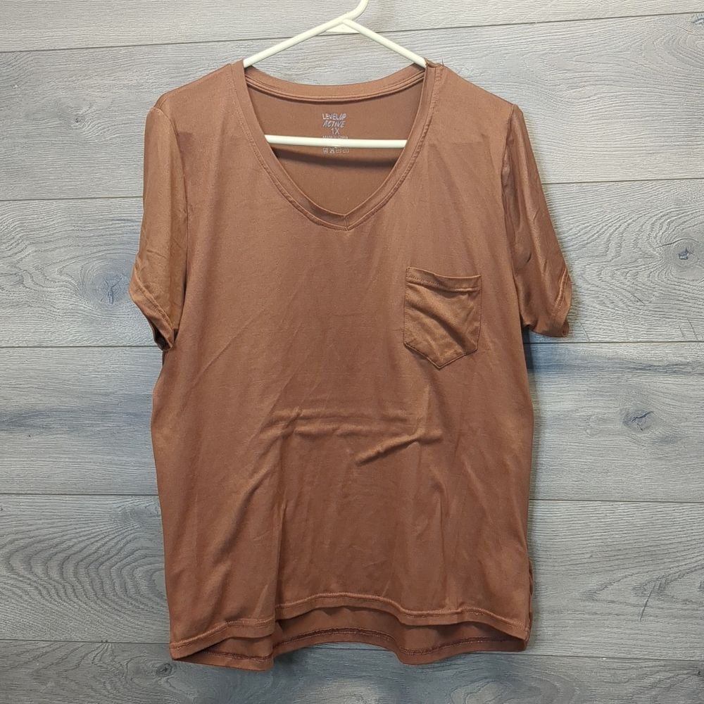 Level Up Active Short Sleeve Workout T-shirt Women's Plus Size 1X